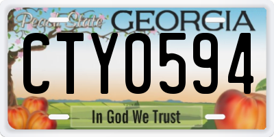 GA license plate CTY0594