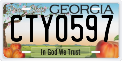 GA license plate CTY0597