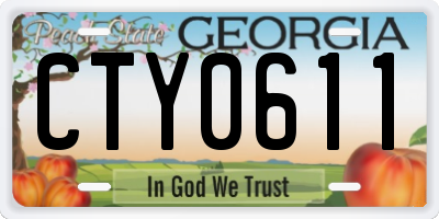 GA license plate CTY0611
