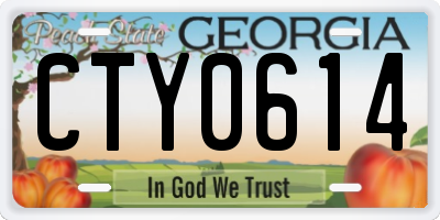 GA license plate CTY0614