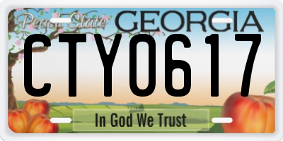 GA license plate CTY0617