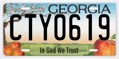 GA license plate CTY0619