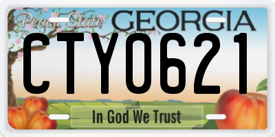 GA license plate CTY0621