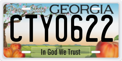 GA license plate CTY0622