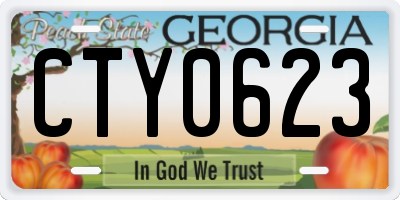 GA license plate CTY0623