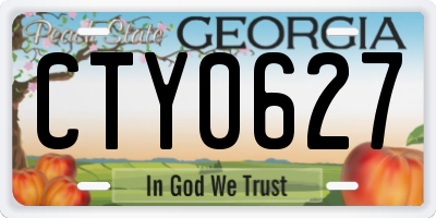 GA license plate CTY0627