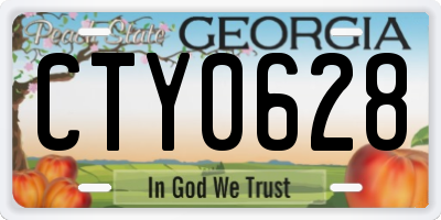 GA license plate CTY0628