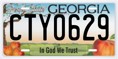 GA license plate CTY0629