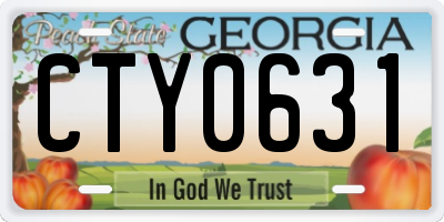 GA license plate CTY0631