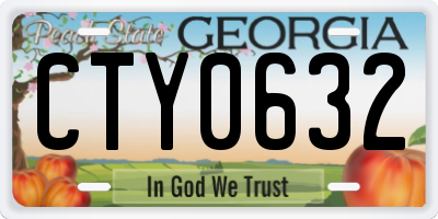 GA license plate CTY0632