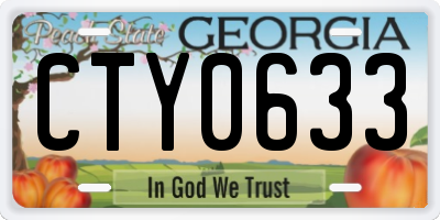 GA license plate CTY0633
