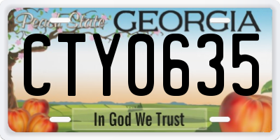 GA license plate CTY0635
