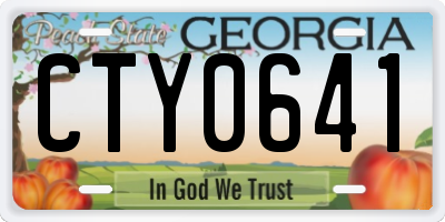 GA license plate CTY0641