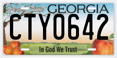 GA license plate CTY0642