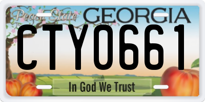 GA license plate CTY0661