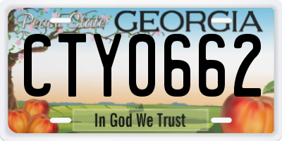 GA license plate CTY0662