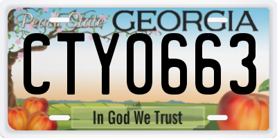 GA license plate CTY0663