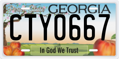GA license plate CTY0667