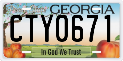 GA license plate CTY0671