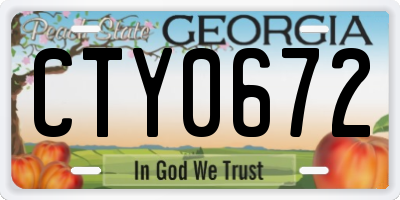 GA license plate CTY0672