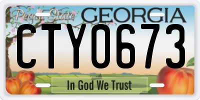 GA license plate CTY0673