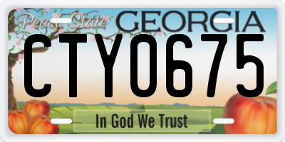 GA license plate CTY0675