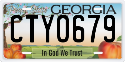 GA license plate CTY0679