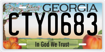 GA license plate CTY0683