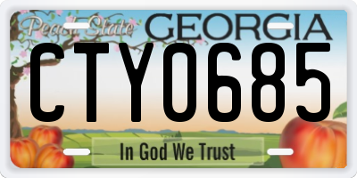 GA license plate CTY0685