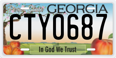 GA license plate CTY0687