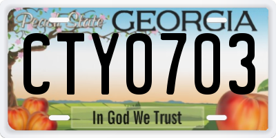 GA license plate CTY0703