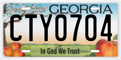 GA license plate CTY0704