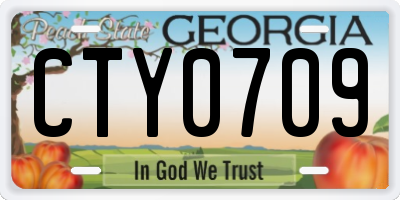 GA license plate CTY0709
