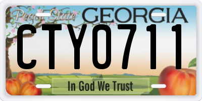 GA license plate CTY0711