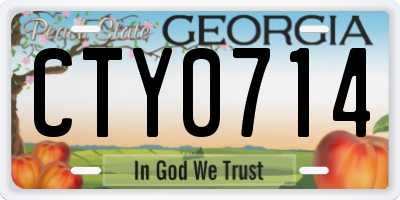 GA license plate CTY0714