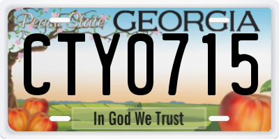 GA license plate CTY0715