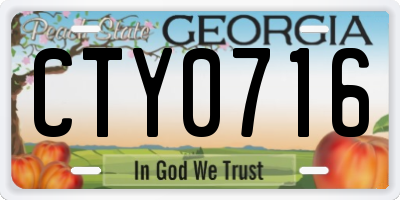GA license plate CTY0716