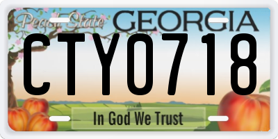 GA license plate CTY0718