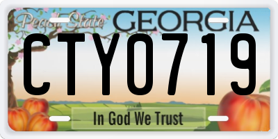 GA license plate CTY0719