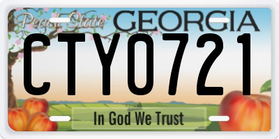 GA license plate CTY0721