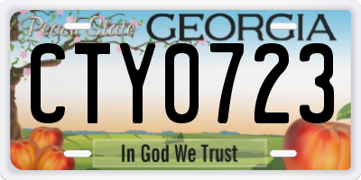 GA license plate CTY0723