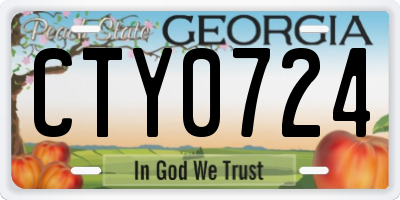 GA license plate CTY0724