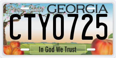 GA license plate CTY0725