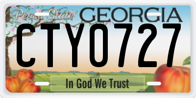 GA license plate CTY0727