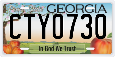 GA license plate CTY0730