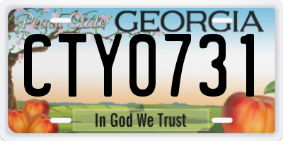GA license plate CTY0731
