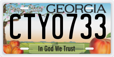 GA license plate CTY0733