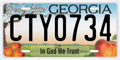 GA license plate CTY0734