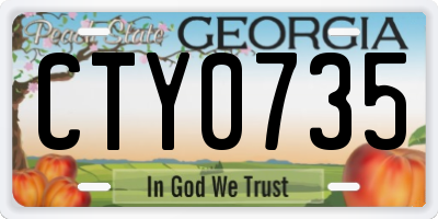 GA license plate CTY0735