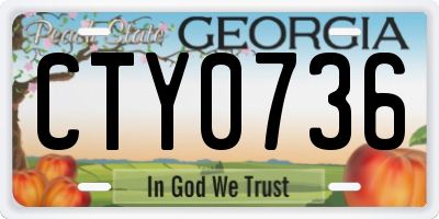 GA license plate CTY0736
